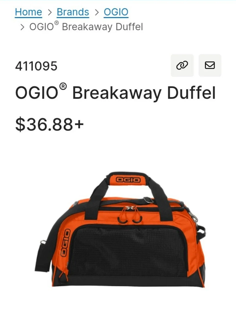OGIO Big Dome Duffel Black Orange Unisex Women Men Bag Tote Gym Travel